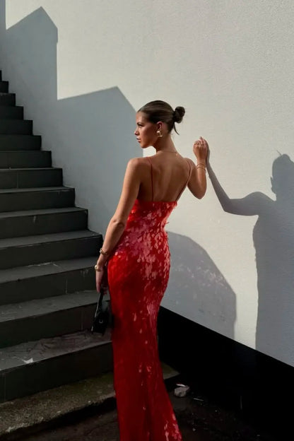 Sequin Maxi Dress with V-Neck for Women - Benedetta