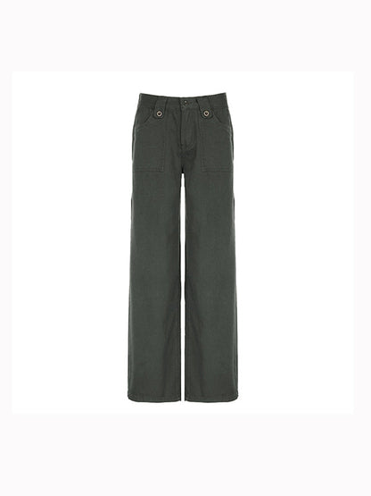 Pantalones cargo vintage de estilo urbano de color verde