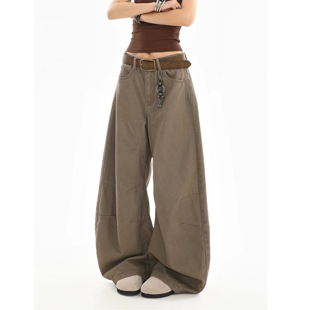 Wide Leg Cargo Pants with High Waist for Women - Larissa