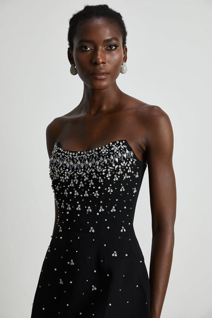 Strapless Mini Dress with Rhinestone Embellishments for Women - Arianna