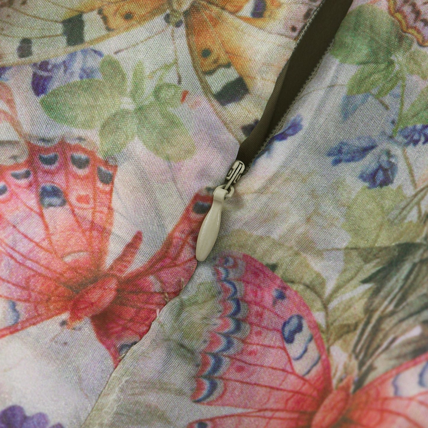 Multicolor Butterfly Print Mini Dress with Ruffle Hem for Women - Diletta