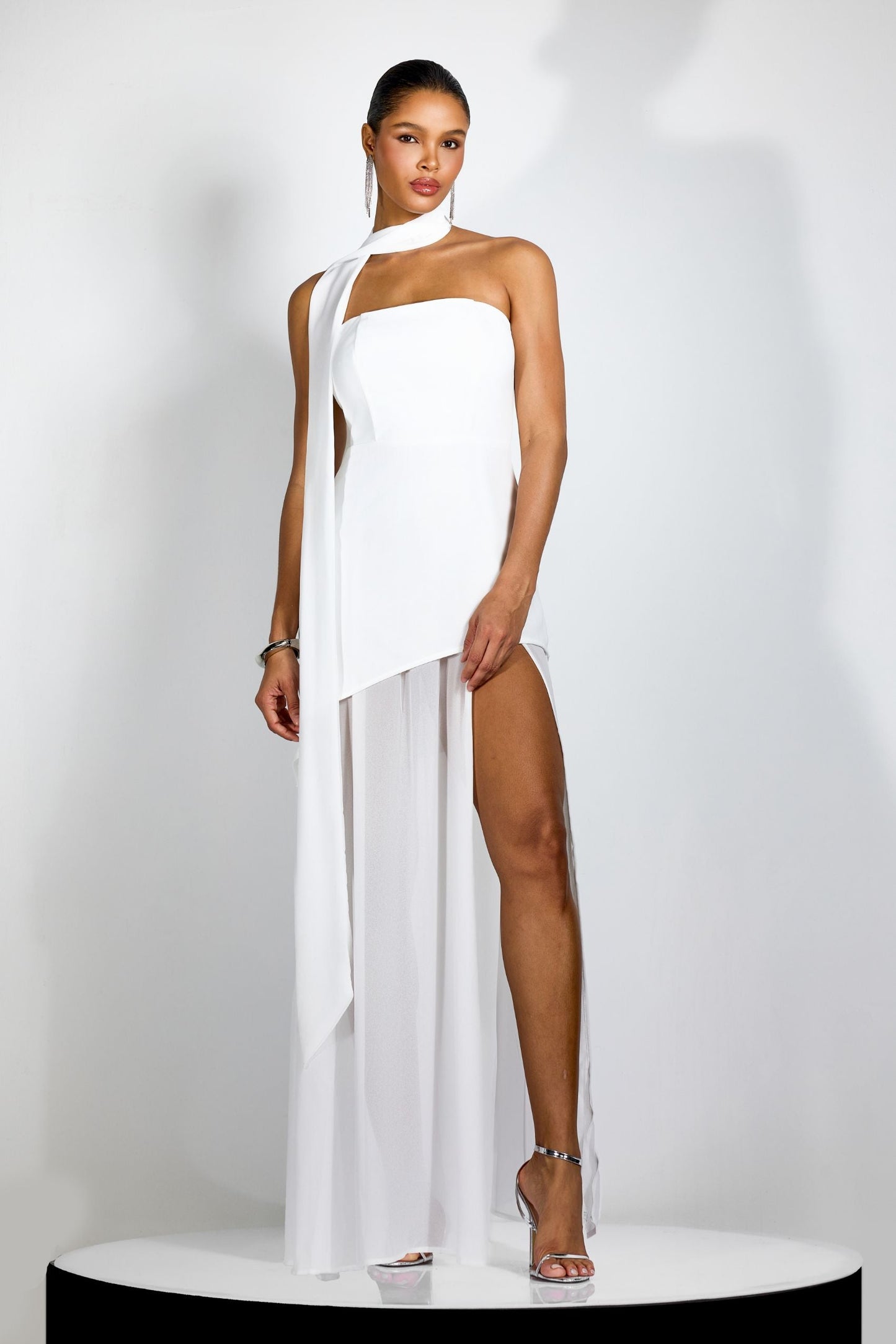 Maxi Dress with Side Slit and Halter Neck for Women - Orsola