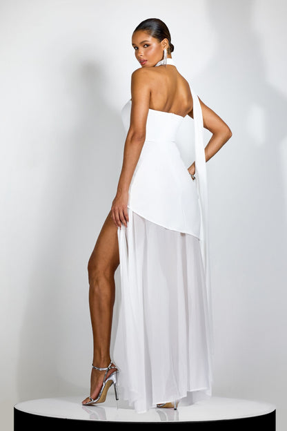 Maxi Dress with Side Slit and Halter Neck for Women - Orsola