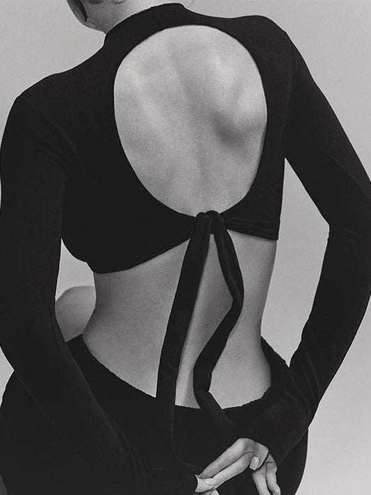 Solid Color Y2k Long Sleeve Tee