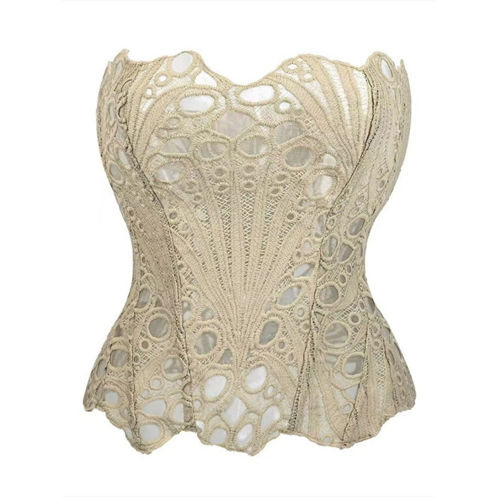 Floral Lace Strapless Corset Top for Women - Carla