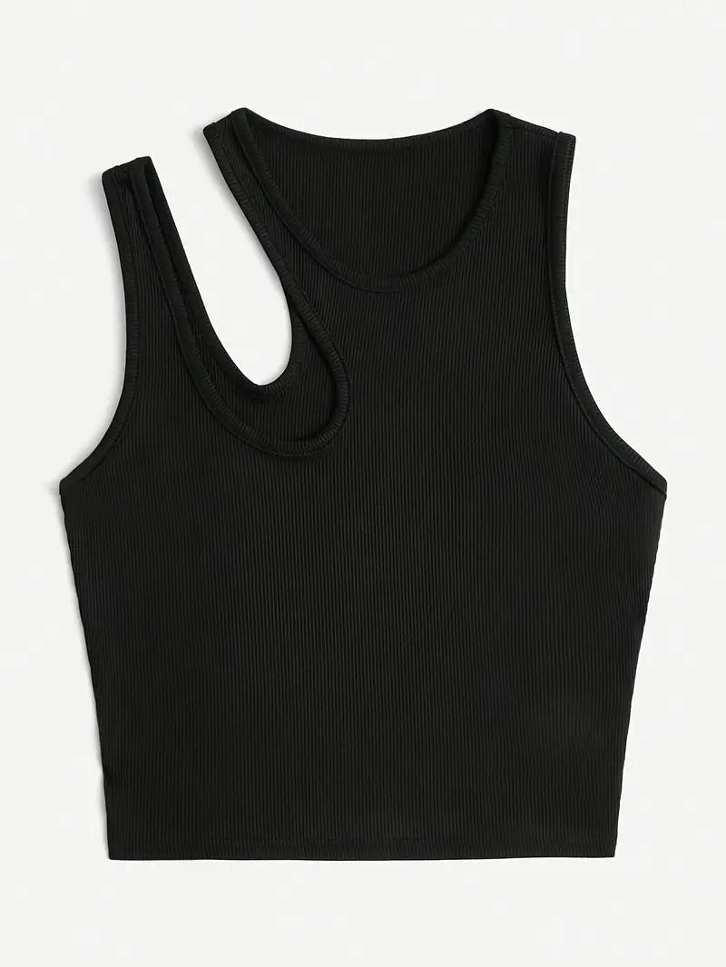 Basic Asymmetrical Crop Tank Top