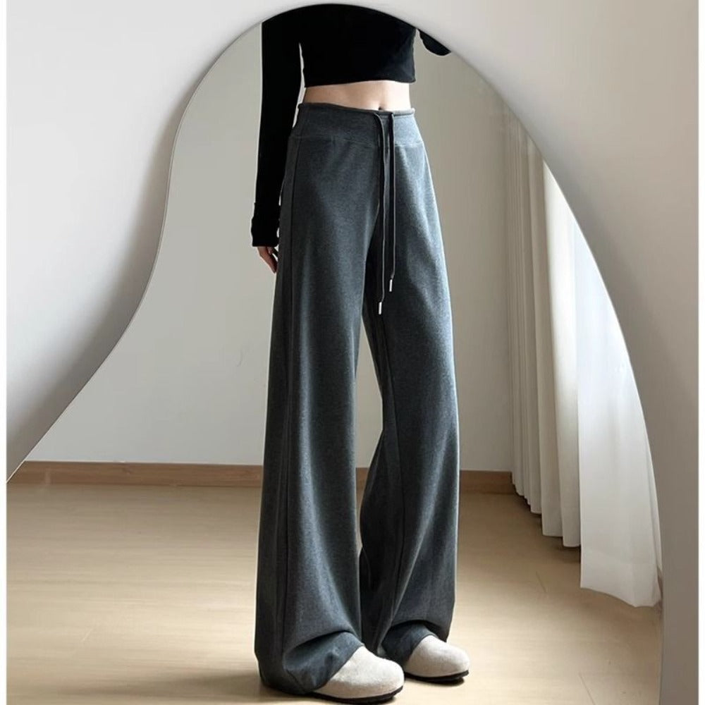 Wide Leg Lounge Pants with Drawstring for Women - Roberta