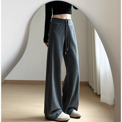 Wide Leg Lounge Pants with Drawstring for Women - Roberta