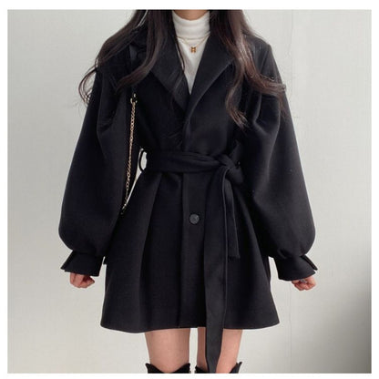 Belted Coat with Long Sleeves for Women - Marilena