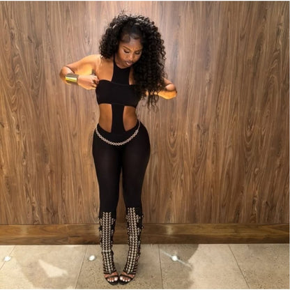 Cut Out Jumpsuit with Sleeveless Design for Women - Evelina