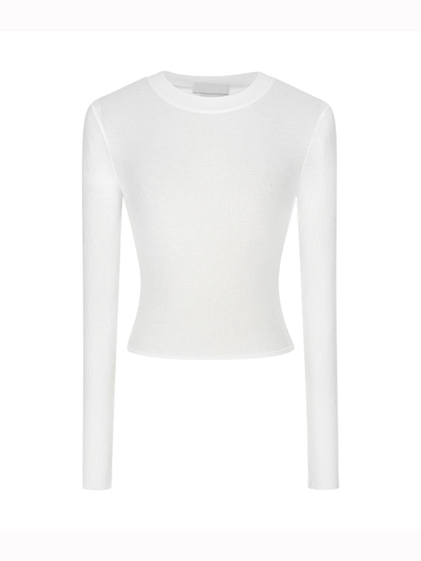 Solid Color Basic Long Sleeve Knits