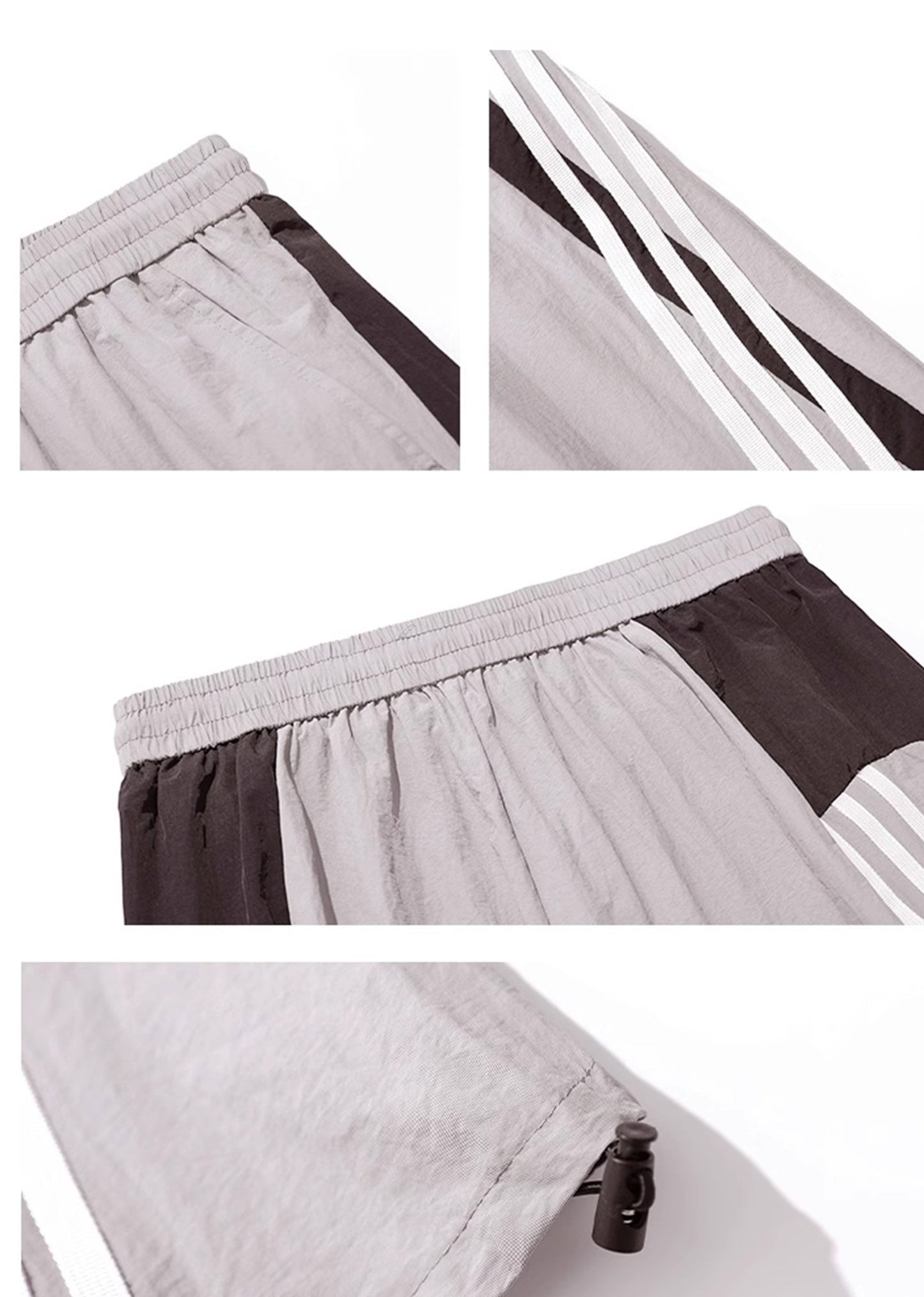 Monotone Retro Sport Strip Wide Natural Pants