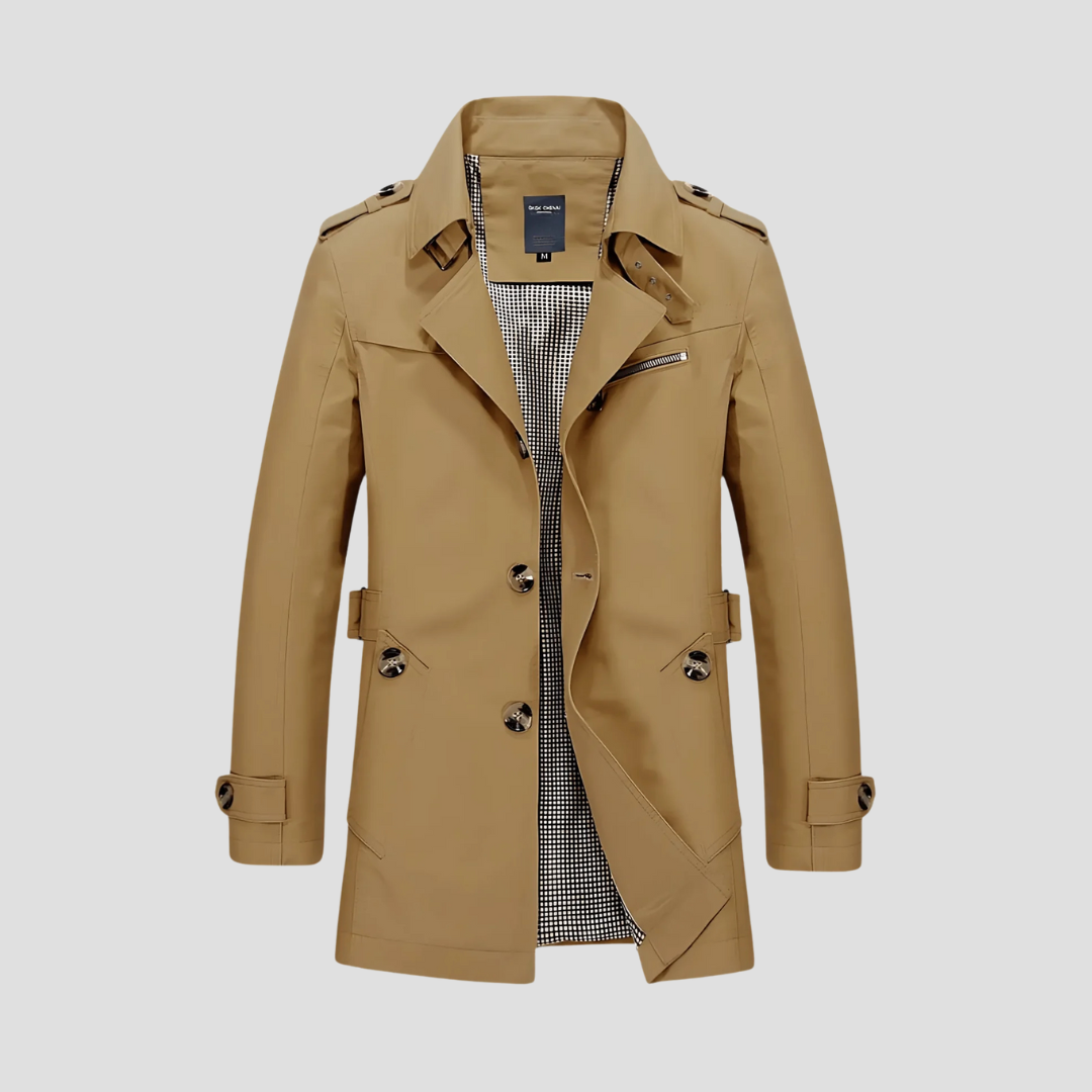 Men's Buttons Trench Coat | Leisure