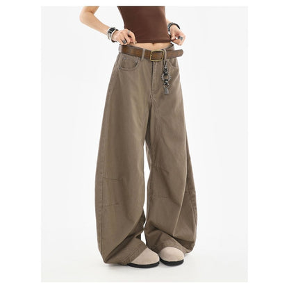 Wide Leg Cargo Pants with High Waist for Women - Larissa