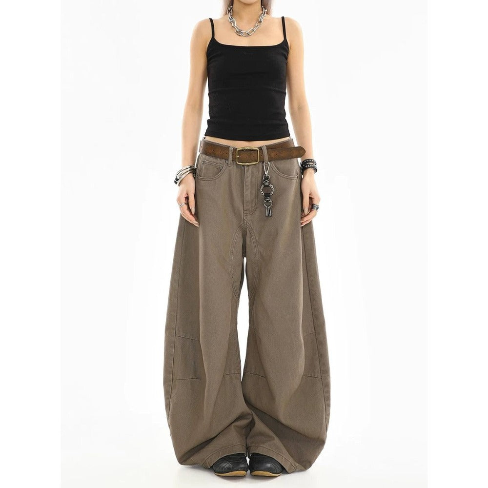 Wide Leg Cargo Pants with High Waist for Women - Larissa
