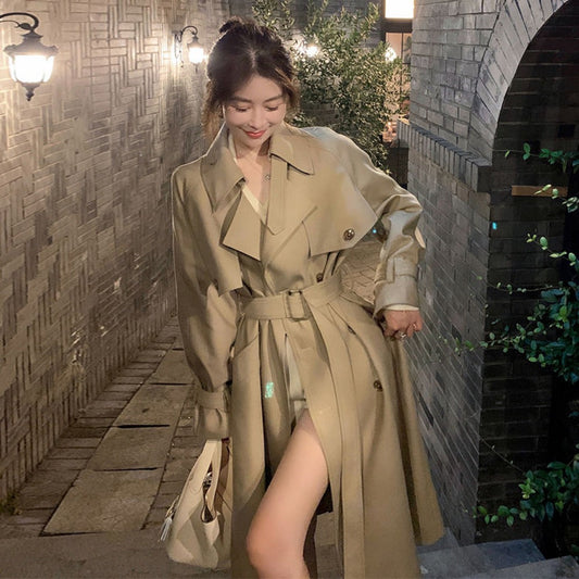 Double Breasted Trench Coat with Belt for Women - Iride