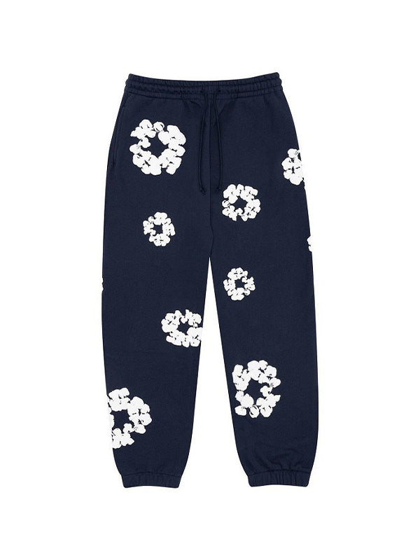 Pantalones deportivos con estampado floral multicolor de los años 2000