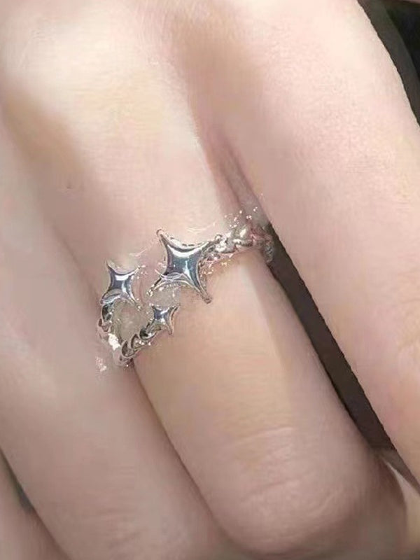 Anillo de puño de plata estilo vintage con estilo de estrella delicada