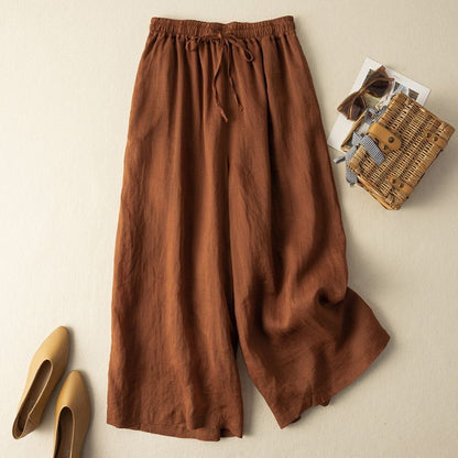 Wide Leg Drawstring Pants for Women - Donatella