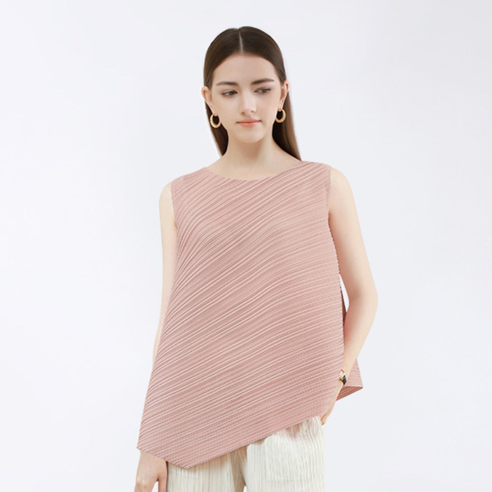 Sleeveless Asymmetrical Blouse Top for Women - Sara