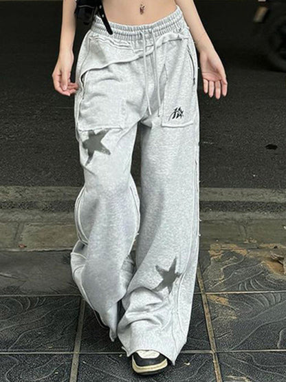 Gray YK2 Star Print Sweatpants