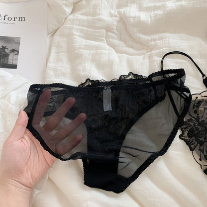 Floral Lace Bra and Panty Set for Women - Clelia