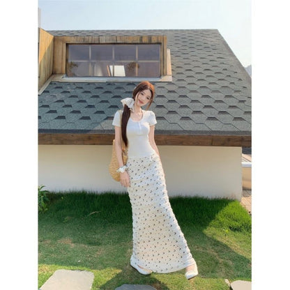 Floral Lace Maxi Skirt for Women - Olimpia