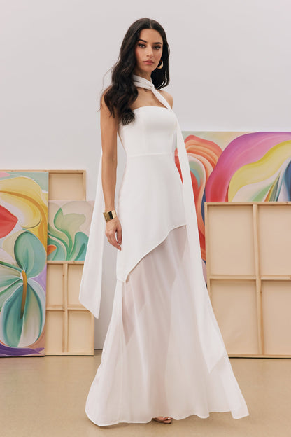 Maxi Dress with Side Slit and Halter Neck for Women - Orsola