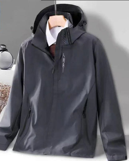 Waterproof Hooded Jacket with Zipper for Women - Marcia