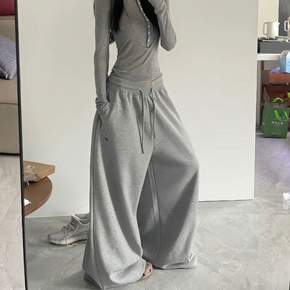 Wide Leg Drawstring Sweatpants for Women - Manuela
