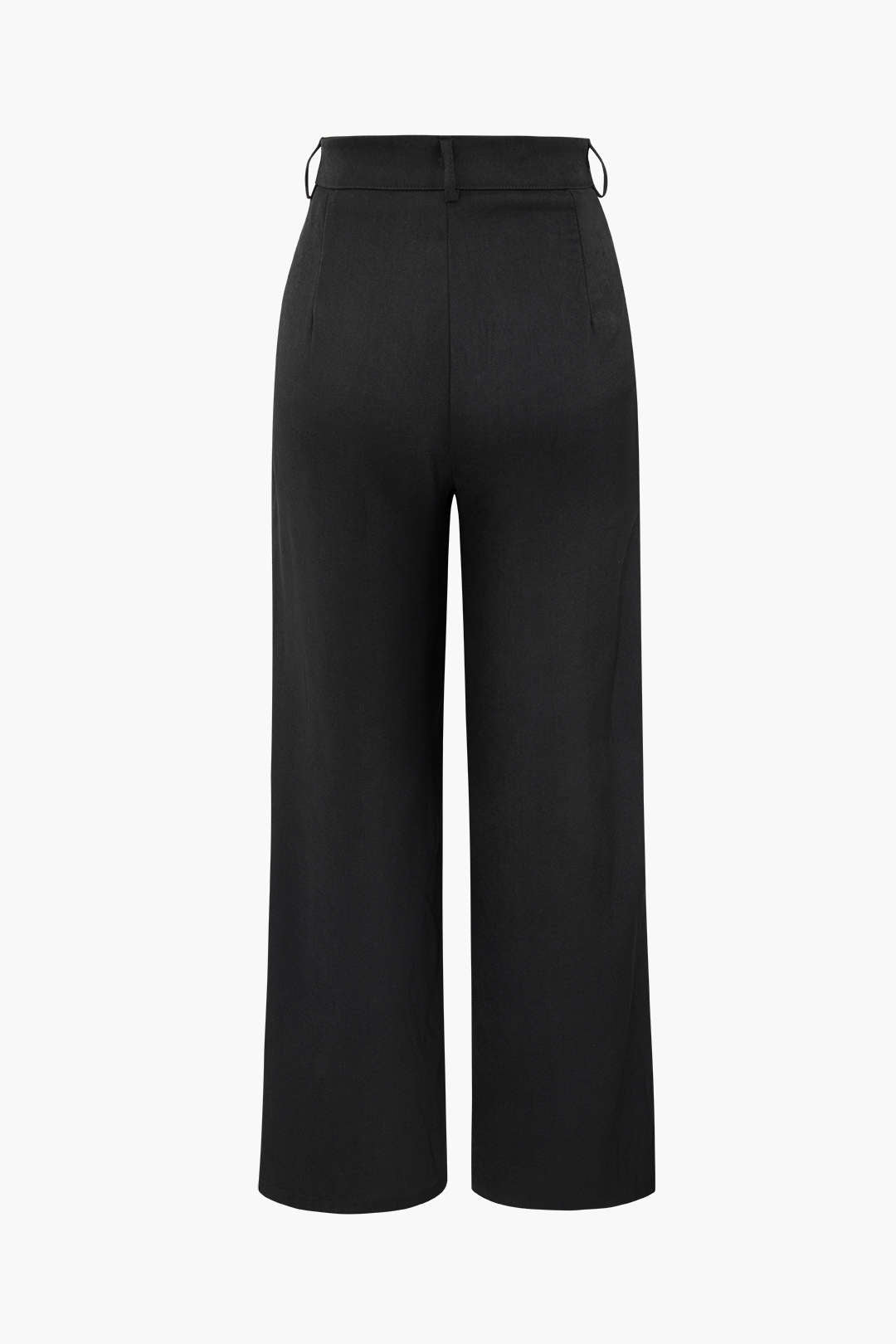 Vintage Black Draped Wrap Straight Leg Suit Pants