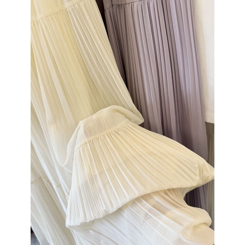 Pleated Maxi Skirt for Women - Carlotta