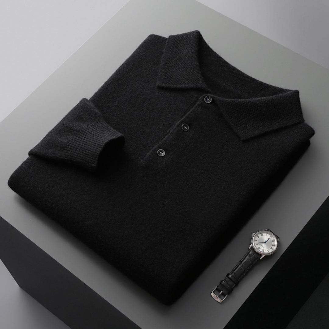 Men's Wool Sweater | Polo Collar