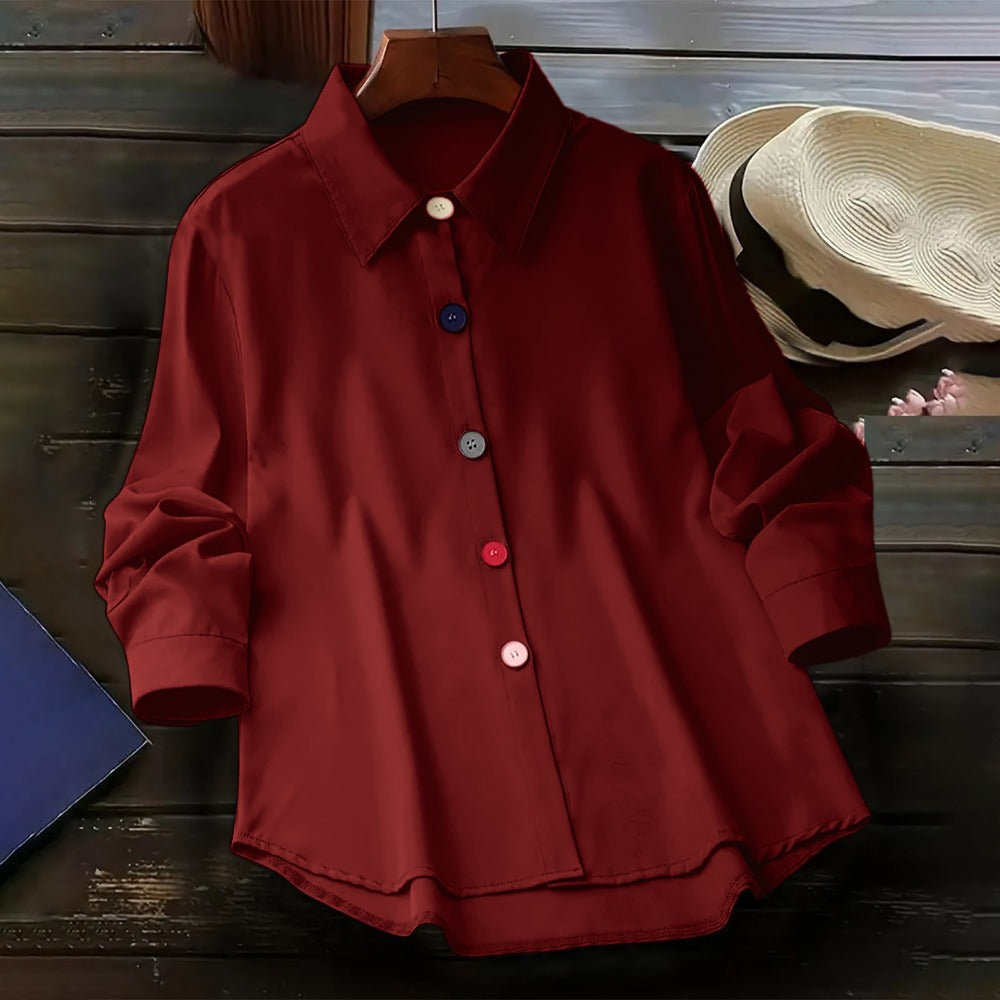Button Down Long Sleeve Shirt for Women - Vanessa