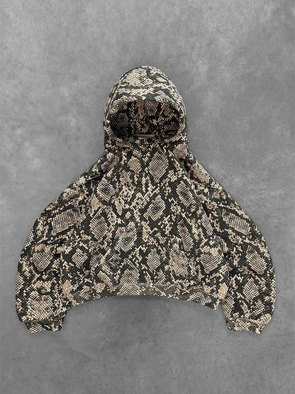 Y2k Snake Print Oversized Hoodie