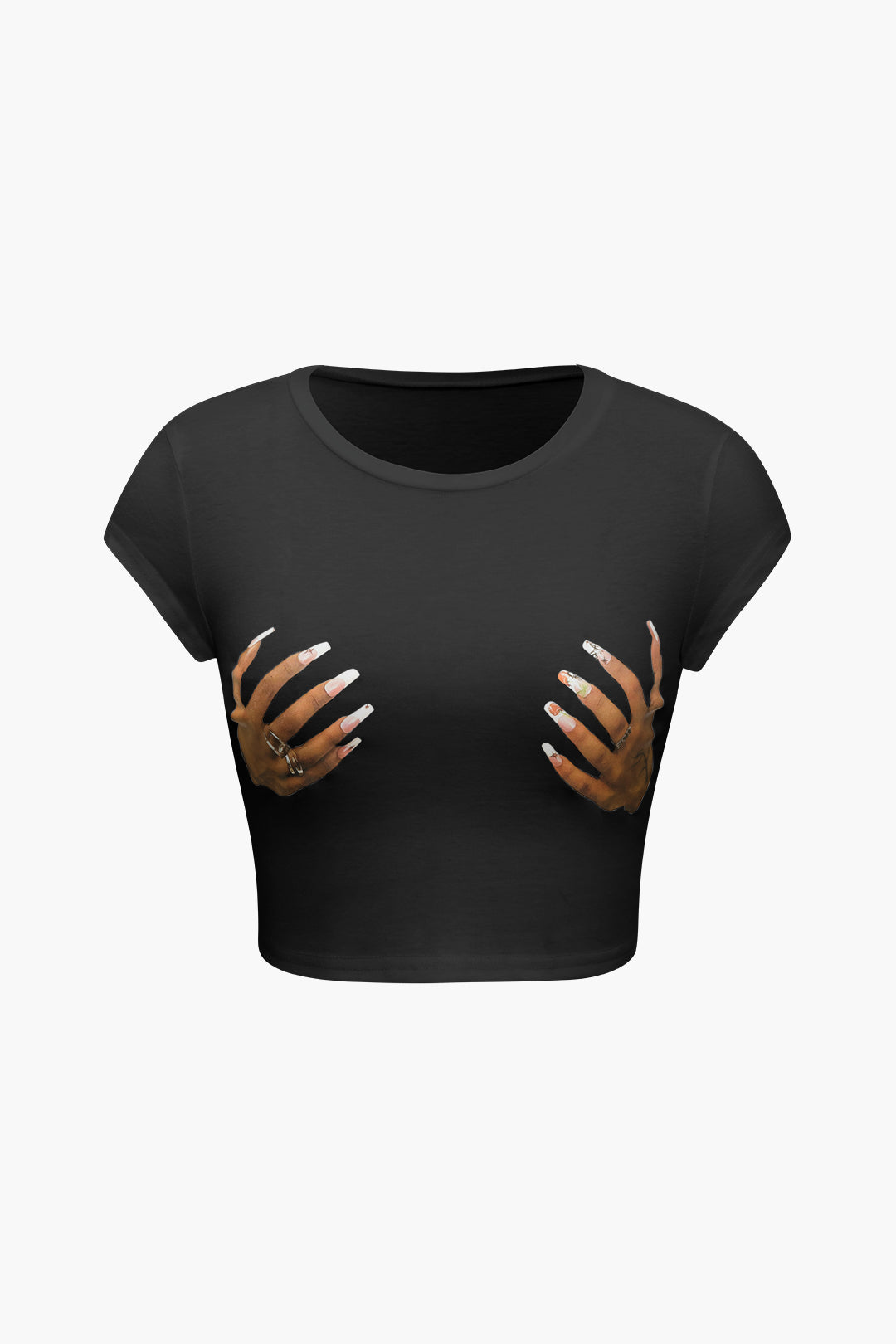 Hip Hop Hands Print Crop Top