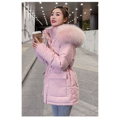 Puffer Jacket with Fur Hood for Women - Loredana