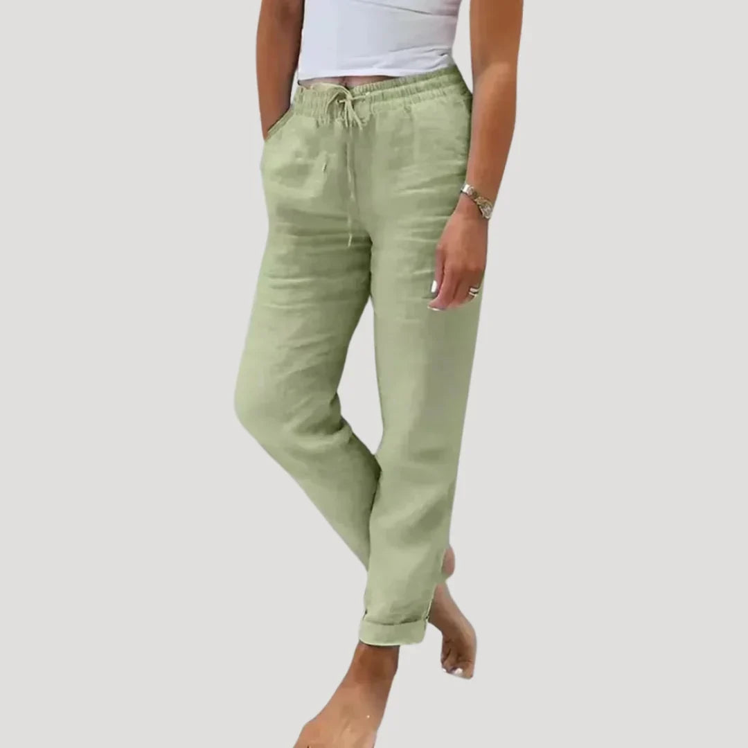Women's Summer Pants with Pockets | Straight Leg