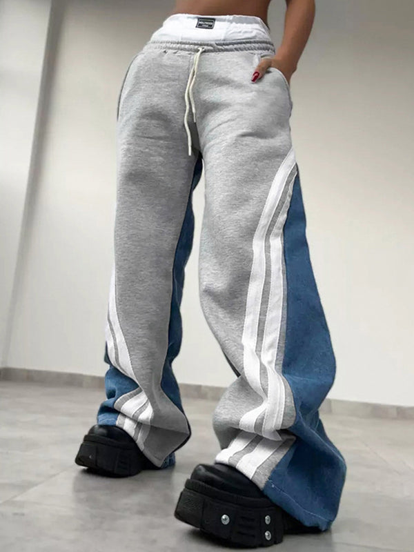 Vintage Retro Contrast Stripe Sweatpants