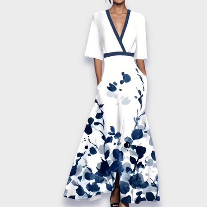 Women's Floral Print Wrap Maxi Dress | V-Neck