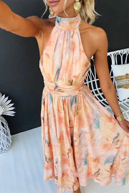 Party Watercolour Dress | Backless