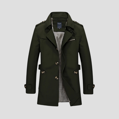 Men's Buttons Trench Coat | Leisure