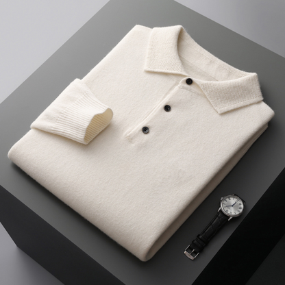 Men's Wool Sweater | Polo Collar