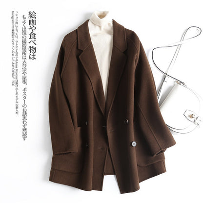 Double Breasted Wool Blend Coat for Women - Daria
