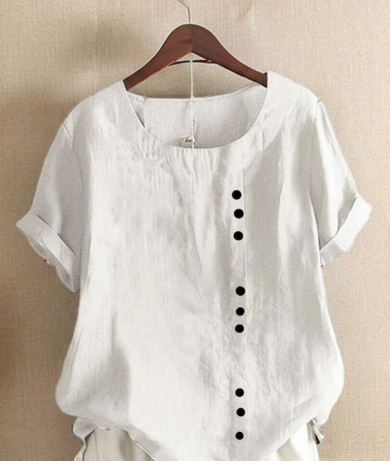 Women’s Summer Casual Linen Blouse | Short Sleeve