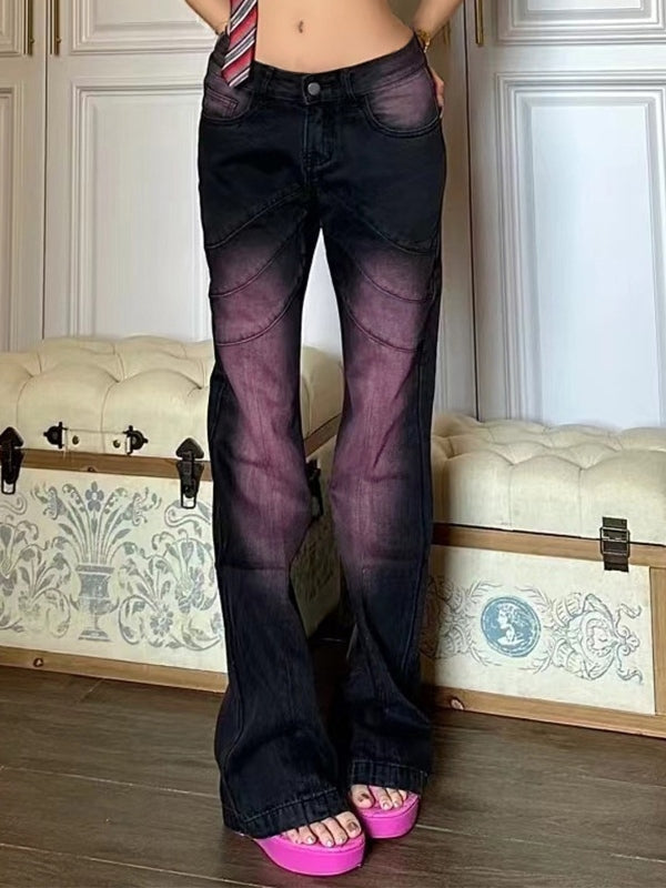 Ombre Purple Y2K Bloque Slim Slark Jeans