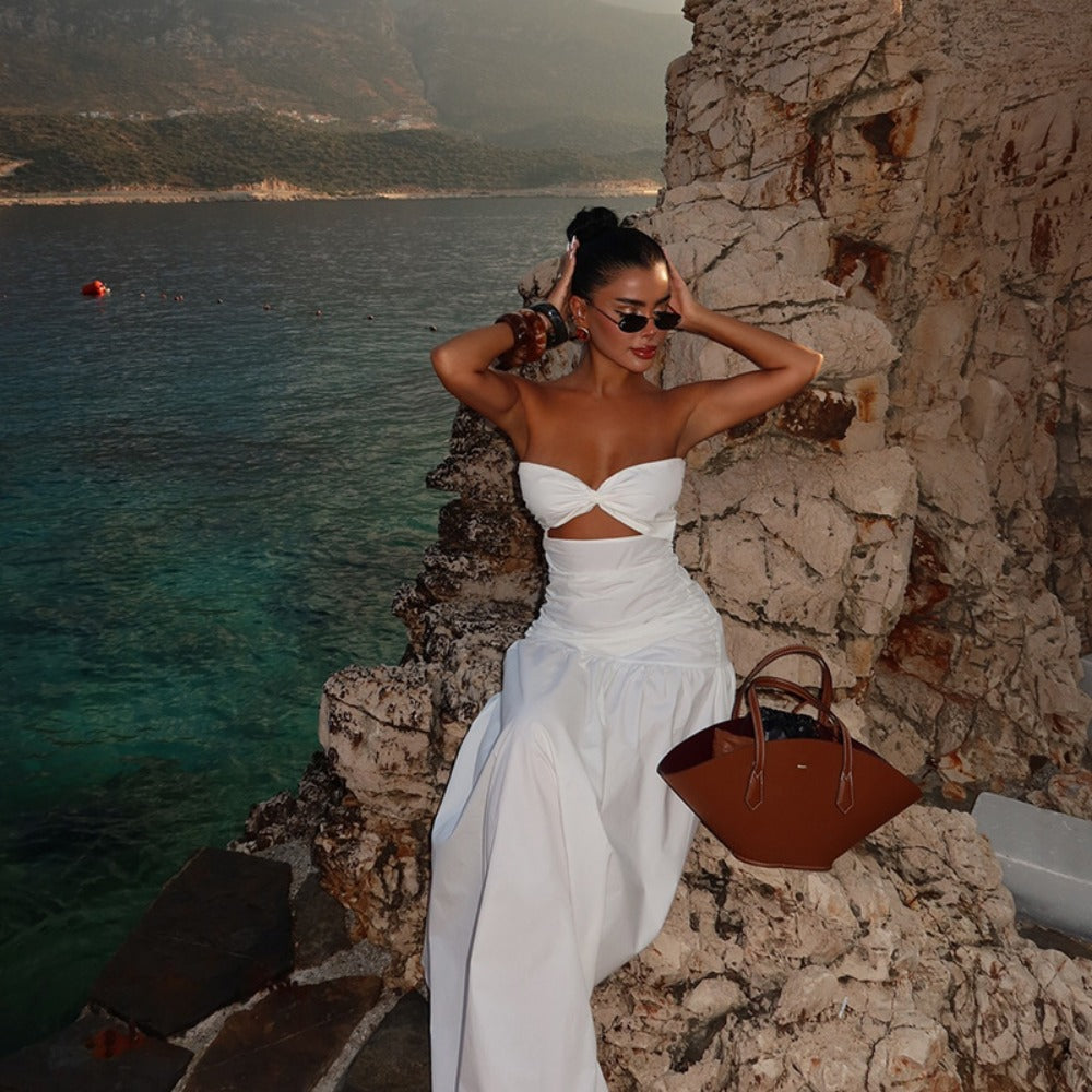 Strapless Maxi Dress with Cut Out for Women - Isabella