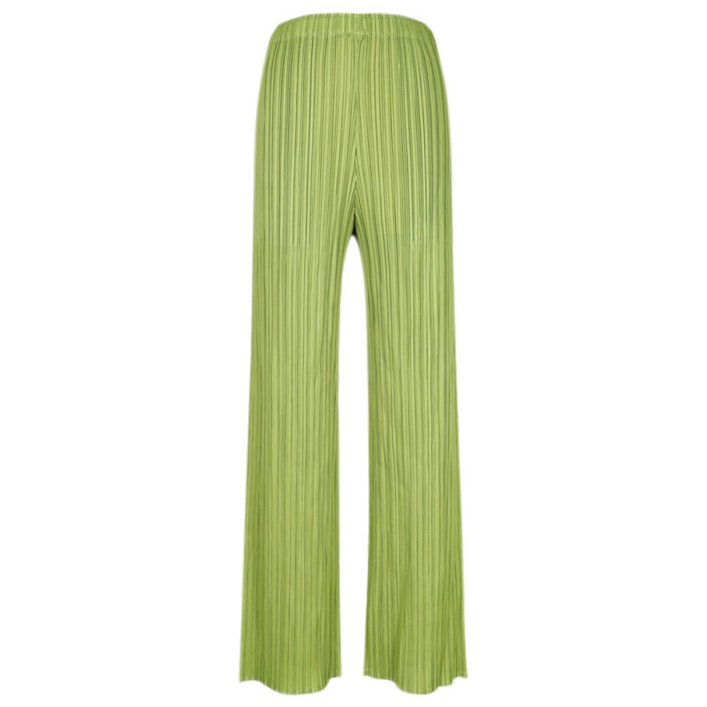 Pleated Wide Leg Pants with Elastic Waist for Women - Benedetta