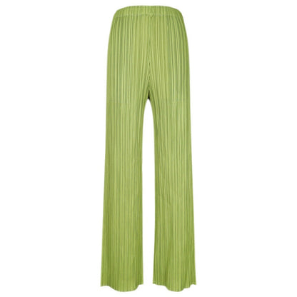 Pleated Wide Leg Pants with Elastic Waist for Women - Benedetta