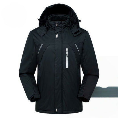 Hooded Waterproof Winter Jacket with Zipper Pockets for Men - Emma
